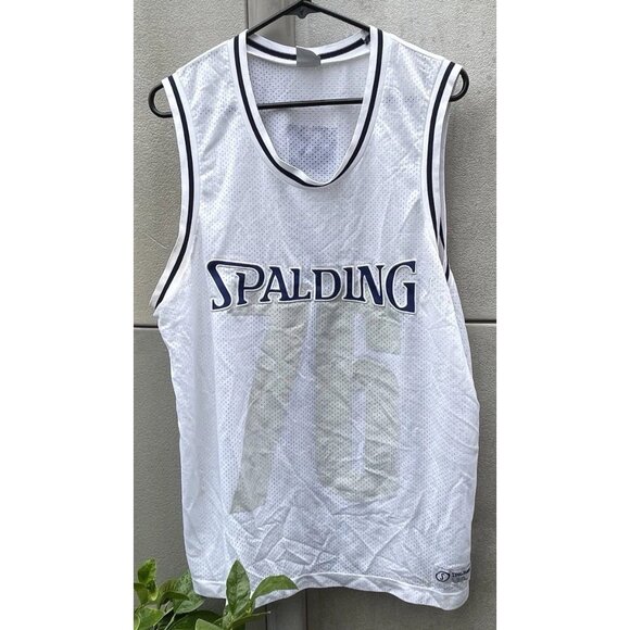 Vintage Spalding White Basketball Jersey Men’s Size Large Activewear - Picture 10 of 15